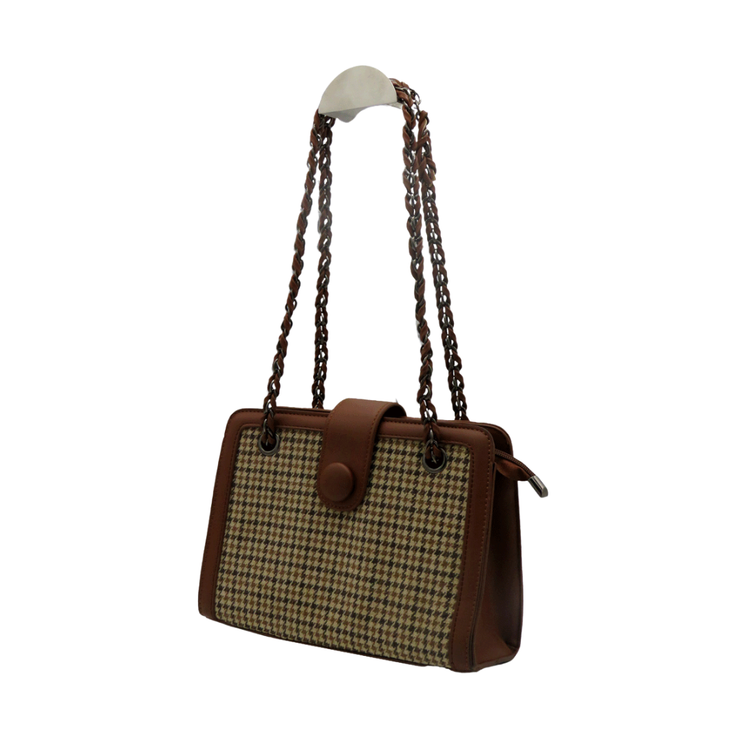 Heritage Charm Houndstooth Shoulder Bag