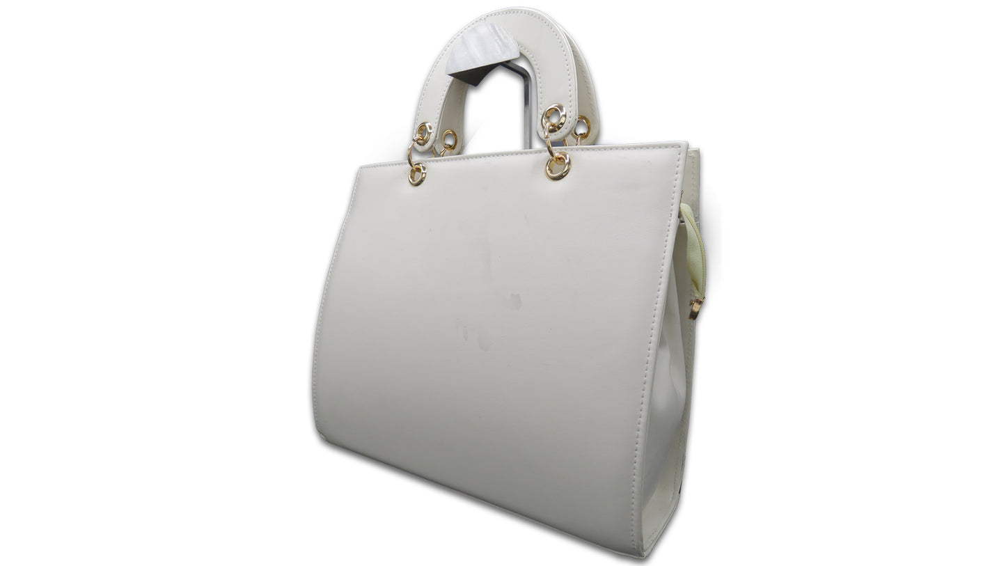 Elegant Lace-Panel Tote Bag