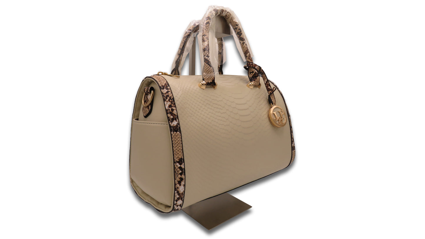 Snake-Trim Dome Satchel
