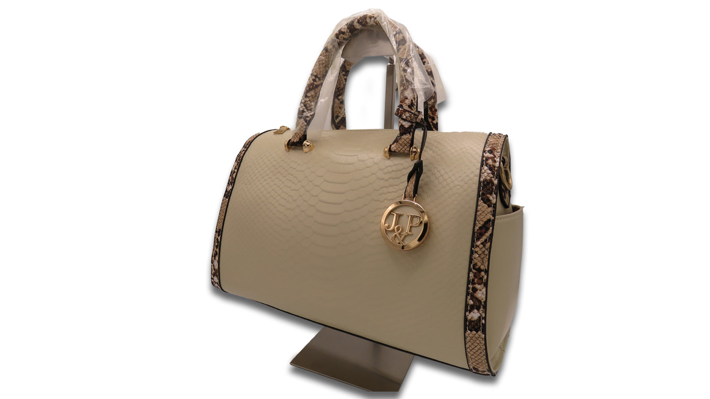 Snake-Trim Dome Satchel