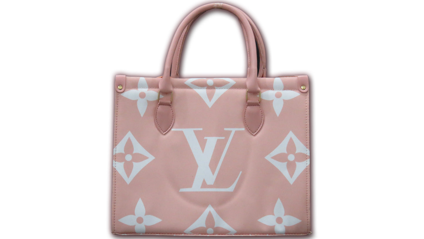Luxury Monogram Tote Bag – Bold White Floral Design