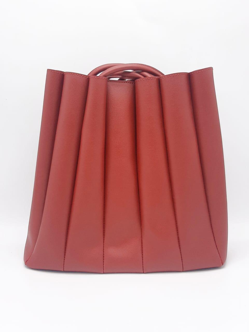 Crimson Pleat Tote