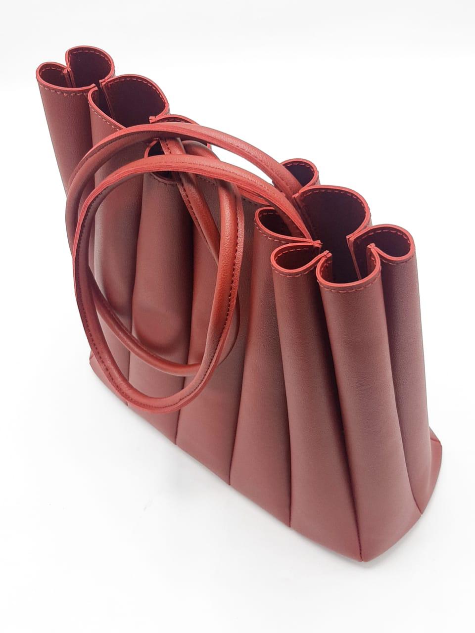 Crimson Pleat Tote