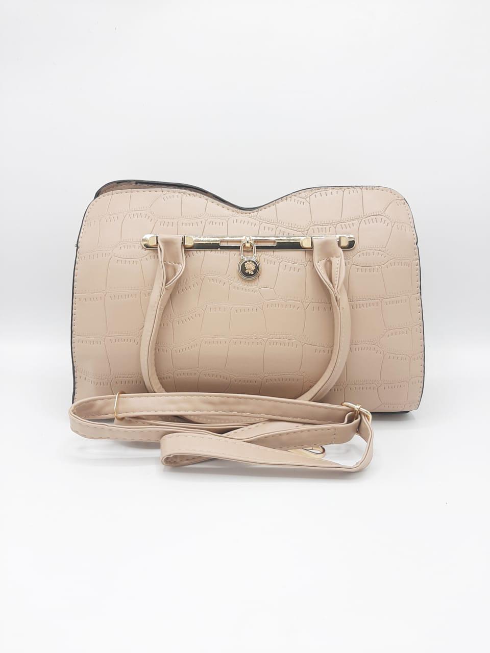Ivory Elegance Croco Tote
