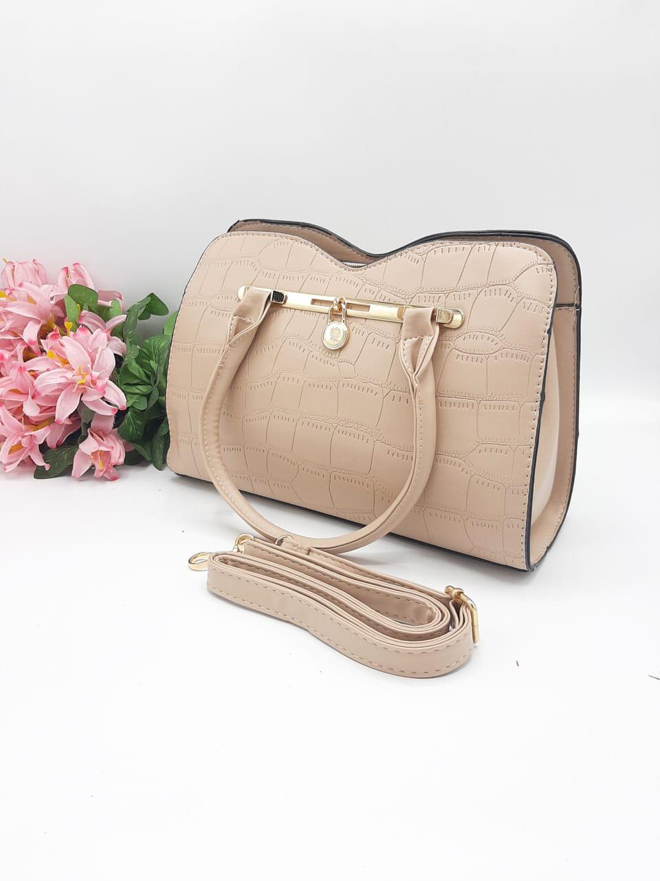 Ivory Elegance Croco Tote