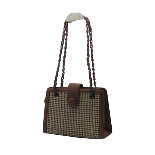 Heritage Charm Houndstooth Shoulder Bag