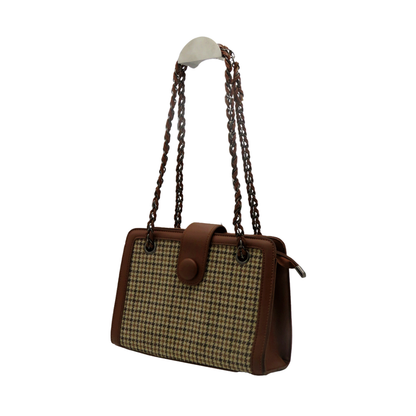 Heritage Charm Houndstooth Shoulder Bag