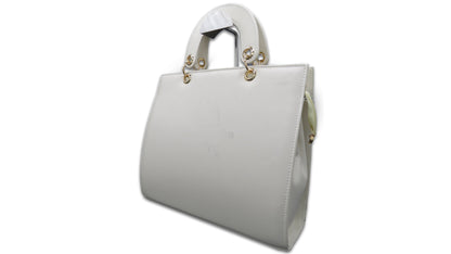 Elegant Lace-Panel Tote Bag