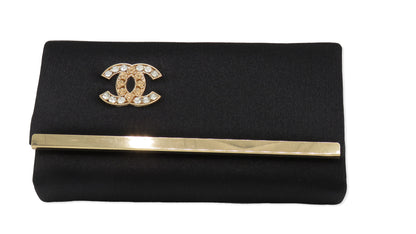 Elegant Burgundy Clutch with Crystal Logo Accent