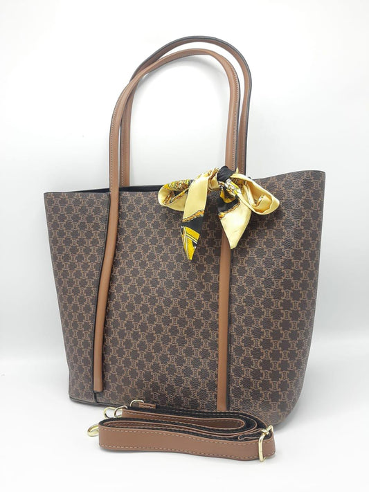 Monogrammed Brown Tote