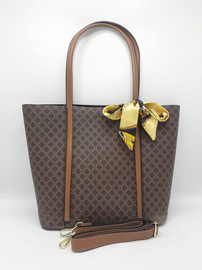 Monogrammed Brown Tote