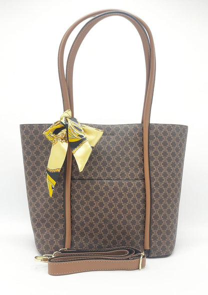 Monogrammed Brown Tote