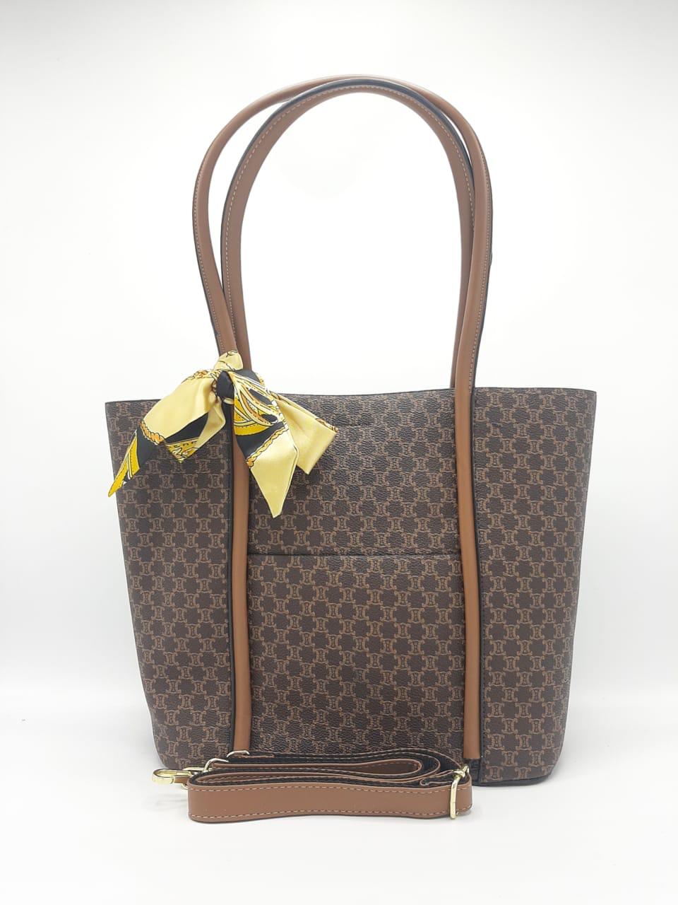 Monogrammed Brown Tote