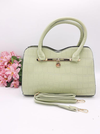 Ivory Elegance Croco Tote
