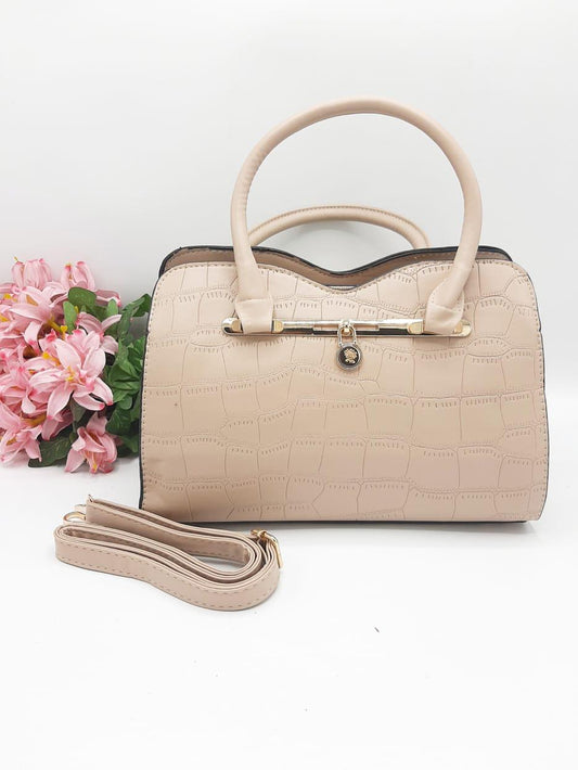Ivory Elegance Croco Tote