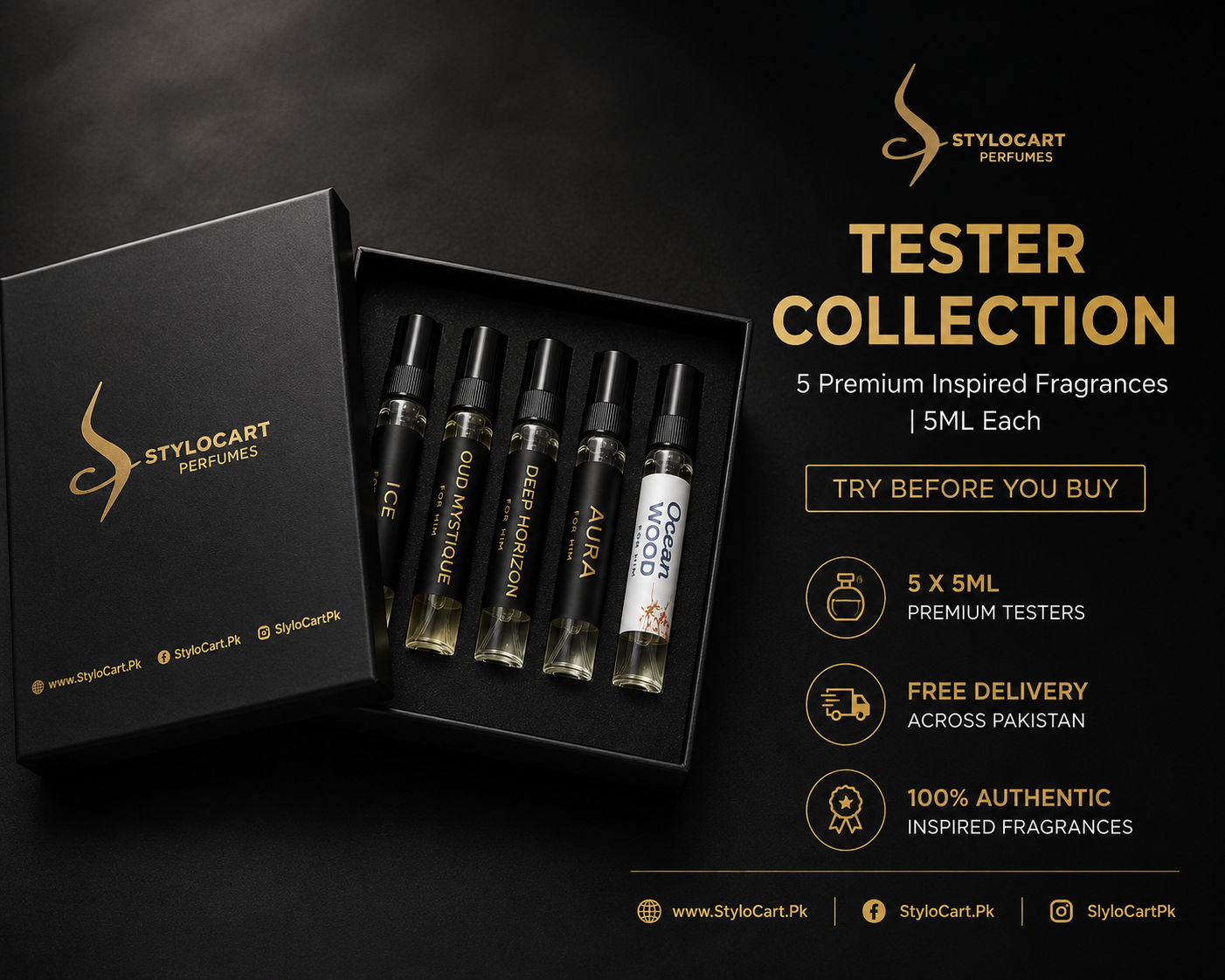 Signature Tester Collection – 5 x 5ML Luxury Inspired Perfume Set